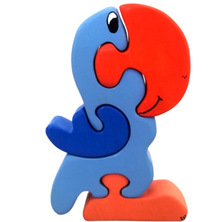 Puzzle Papagal, 4 piese, multicolor