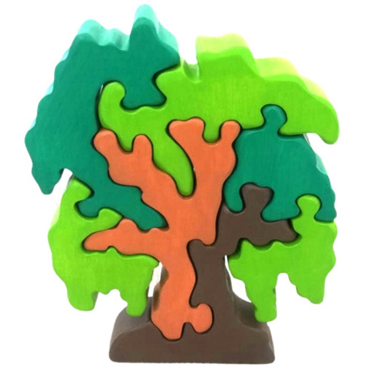 Puzzle Pom, Lemn, 7 piese, Multicolor