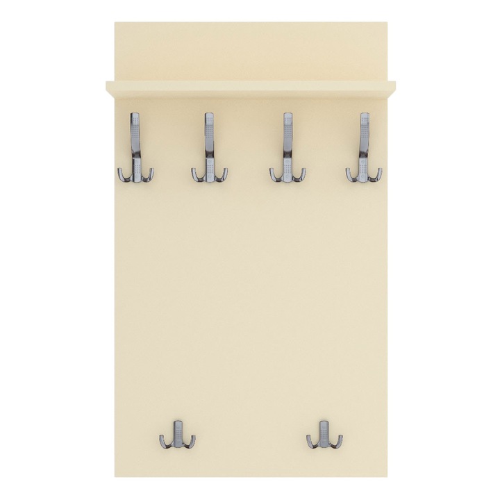 Cuier, PVC/MDF, 120 cm x 60 cm, Crem/Argintiu