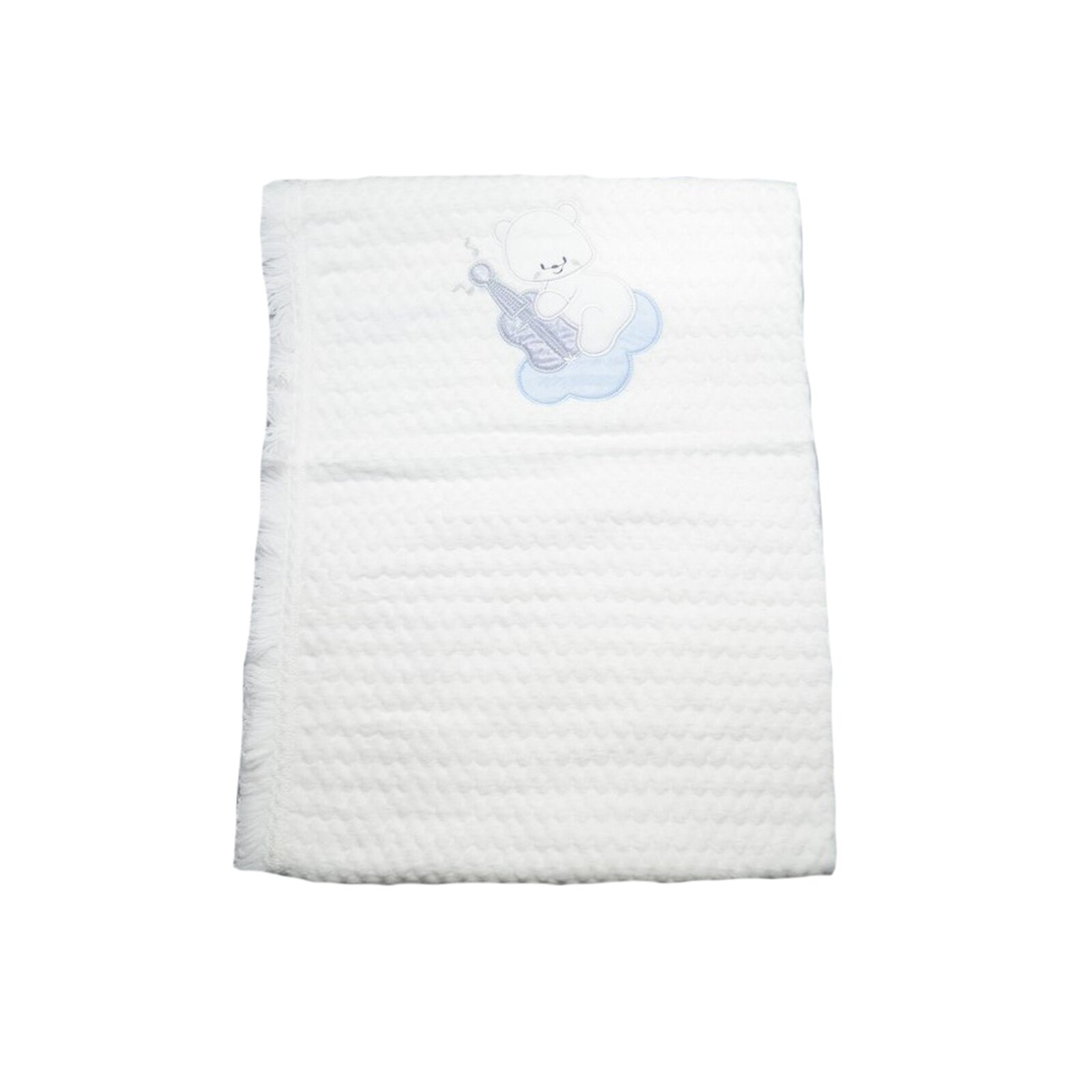 Pled 95 x 85 cm pentru baieti Mini Junior 1034, Alb