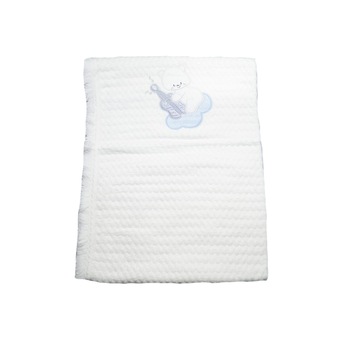 Pled 95 x 85 cm pentru baieti Mini Junior 1034, Alb Pled 95 x 85 cm pentru baieti Mini Junior 1034, Alb