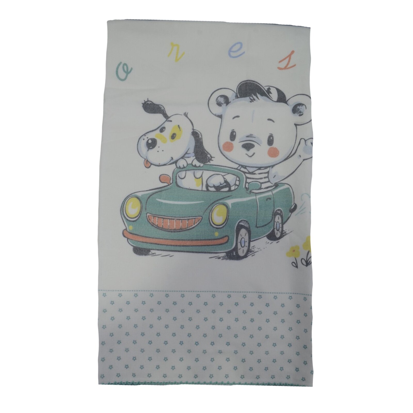 Pled 85 x 85 cm pentru baieti Mini Junior 85-59, Alb