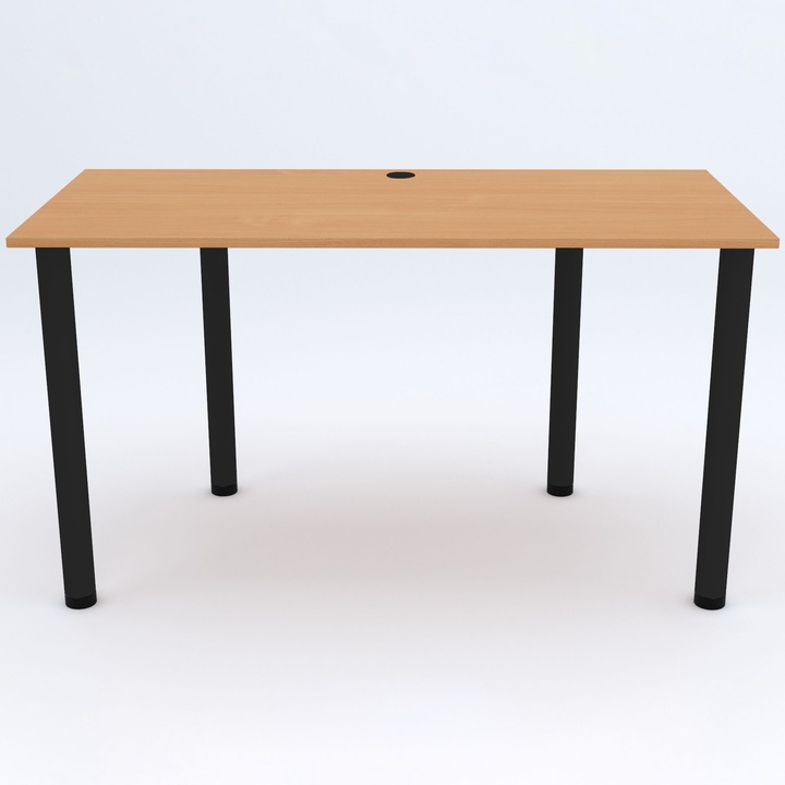 Birou PC, Metal/PAL, 90 cm x 50 cm, Maro/Negru