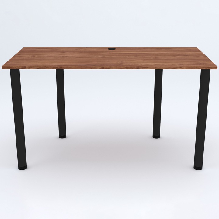 Birou PC, Metal/PAL, 90 cm x 60 cm, Maroniu/Negru