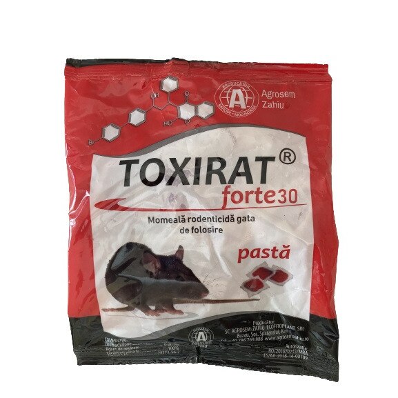 Otrava Toxirat Forte 30 ,sub forma de pasta , pentru soareci si sobolani 150 grame