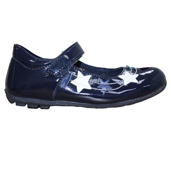 Pantofi fete din piele naturala cu stelute TINO 3222, Bleumarin