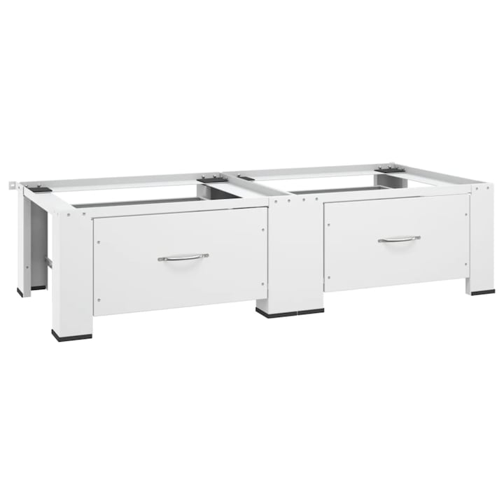 vidaXL fehér dupla mosó- és szárítógép állvány fiókkal 51195