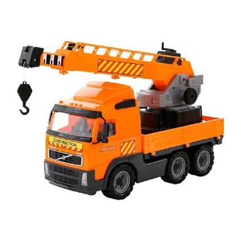 Camion cu macara Wader, Volvo Power Truck, portocaliu, 58 x 19 x 32 Camion cu macara Wader, Volvo Power Truck, portocaliu, 58 x 19 x 32