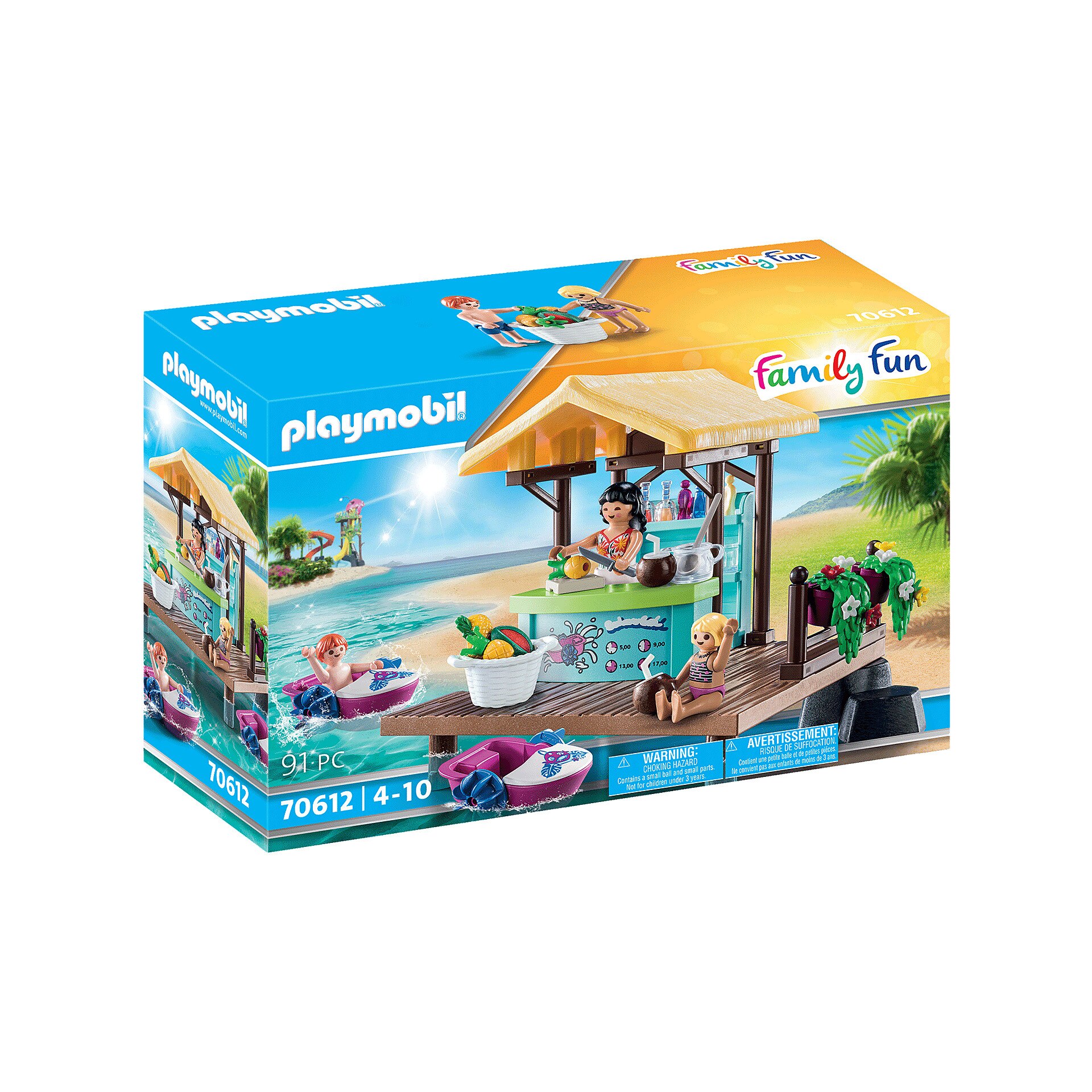 Set de joaca Playmobil, Ponton de inchiriere barci cu taraba de suc, 70612