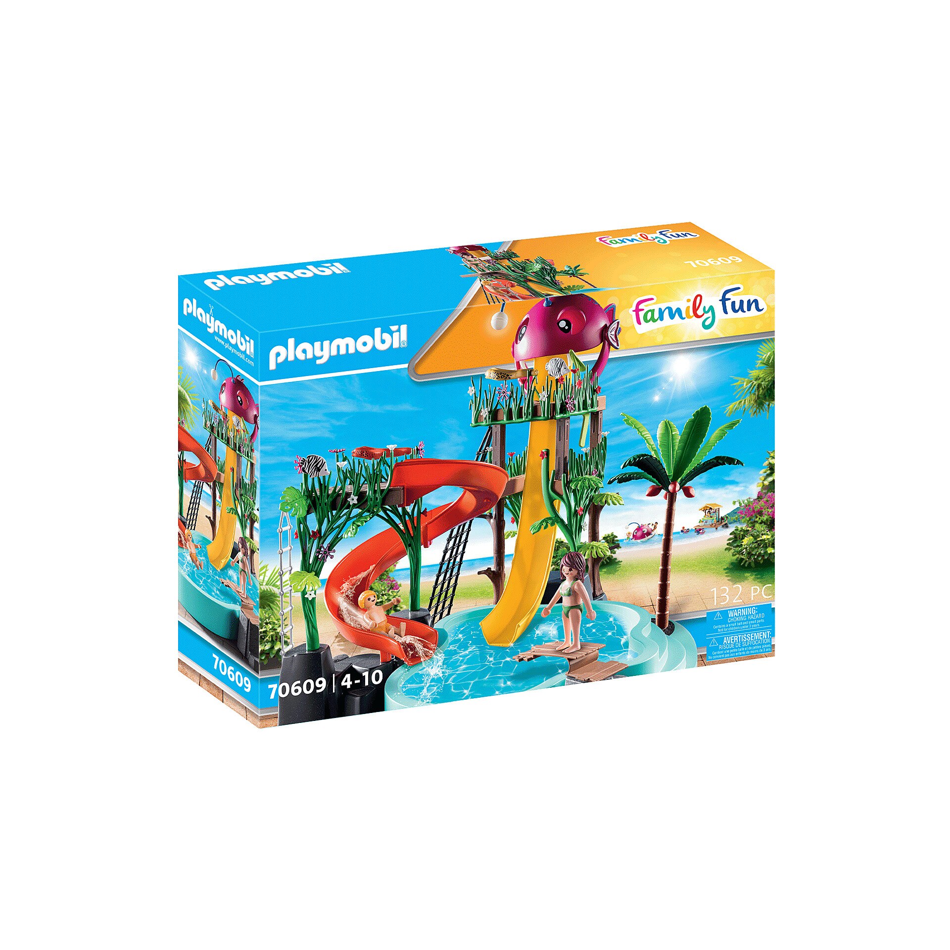 Set de joaca Playmobil, Aqua Park cu tobogan, 70609