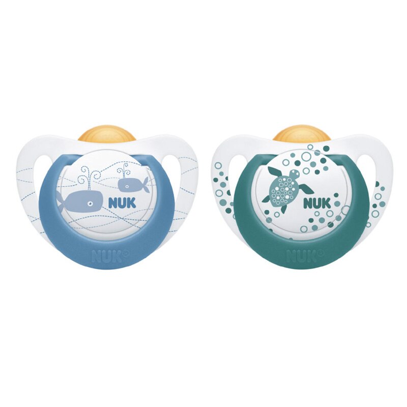 Set 2 suzete ortodontice din latex 0-6 luni Nuk Genius Color 171091, Multicolor 0-6 luni