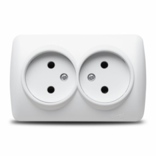 Priza dubla Alsu pe tencuiala cu contact de protectie
