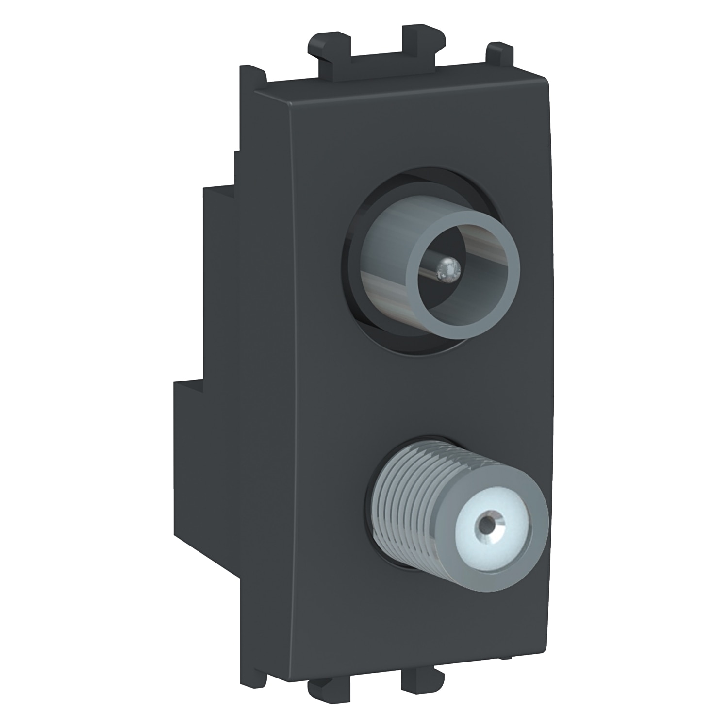 Priza TV-SAT de capat, 1M, negru