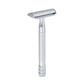 Aparat de ras Classic Safety Razor Techstar® SR10, Aliaj de Zinc, Cu Lame De Rezerva, Reutilizabil, Ecologic, Argintiu Aparat de ras Classic Safety Razor Techstar® SR10, Aliaj de Zinc, Cu Lame De Rezerva, Reutilizabil, Ecologic, Argintiu