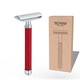 Aparat de ras Classic Safety Razor Techstar® SR6, Aliaj de Zinc, Cu Lame De Rezerva, Reutilizabil, Ecologic, Argintiu