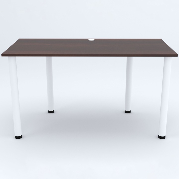 Birou PC, Metal/PAL, 90 cm x 50 cm, Maro/Alb