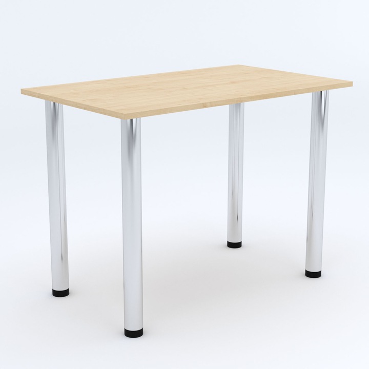 Masa de Sufragerie cu Picioare reglabile pe inaltime, 80 x 50 cm, PAL/Metal, Natur