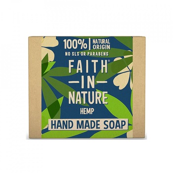 Sapun natural solid cu canepa, Faith in Nature, 100 gr Sapun natural solid cu canepa, Faith in Nature, 100 gr