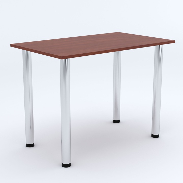 Masa de Sufragerie cu Picioare reglabile pe inaltime, 80 x 60 cm, PAL/Metal, Maro