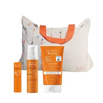 Set Avene, Lotiune fara parfum Intense Protect SPF 50+ Avene 100ml, Crema anti-imbatranire nuantatoare SPF 50+ Avene 50ml, Stick Avene fotoprotectie SPF 50 3gr, Geanta de plaja Set Avene, Lotiune fara parfum Intense Protect SPF 50+ Avene 100ml, Crema anti-imbatranire nuantatoare SPF 50+ Avene 50ml, Stick Avene fotoprotectie SPF 50 3gr, Geanta de plaja