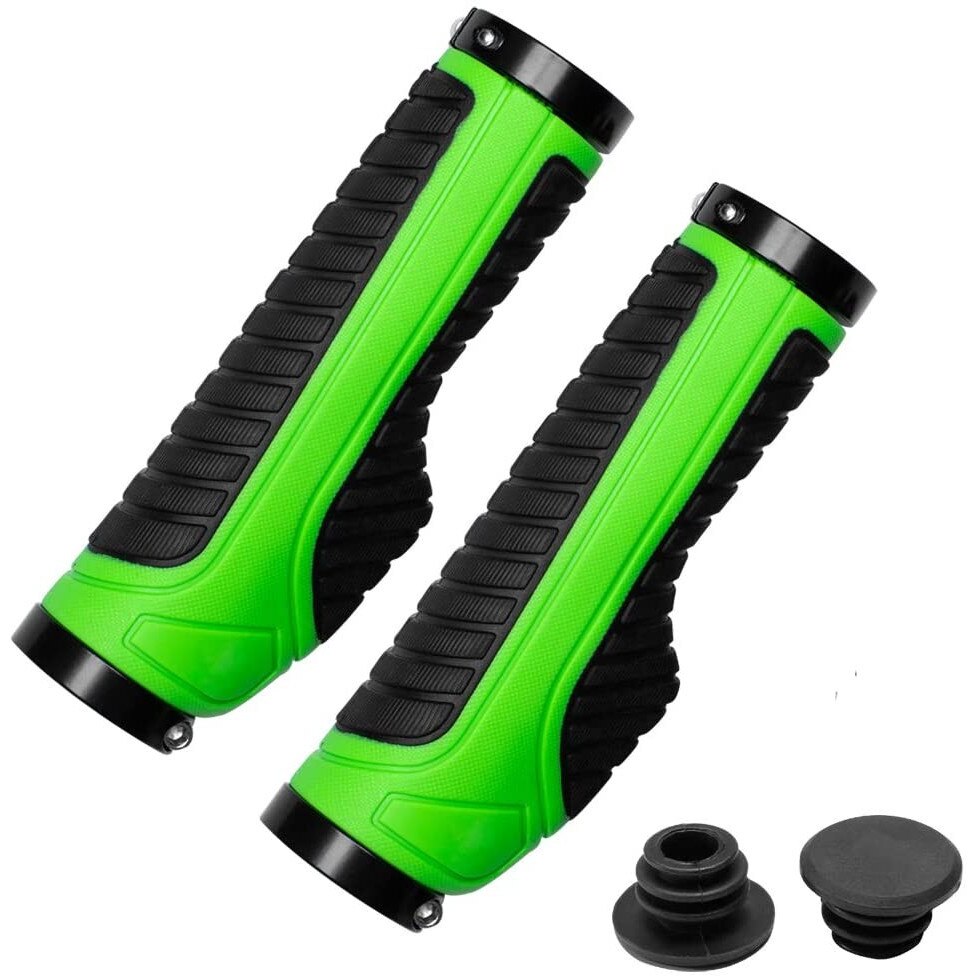 Mansoane aderente ghidon, Rockbros, Cauciuc/Polipropilena, 22 mm, Verde/Negru