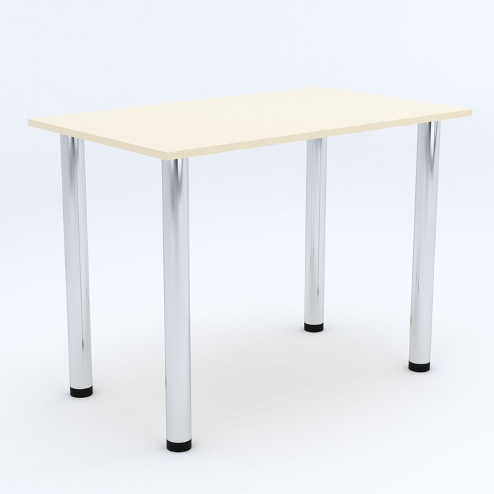 Masa de Sufragerie, Picioare reglabile pe inaltime, 100 x 40 cm, PAL/Metal, Vanilie