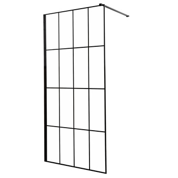 Paravan dus Walk-in Techno, finisaj negru mat, 90x200cm, sticla securizata 8mm Paravan dus Walk-in Techno, finisaj negru mat, 90x200cm, sticla securizata 8mm