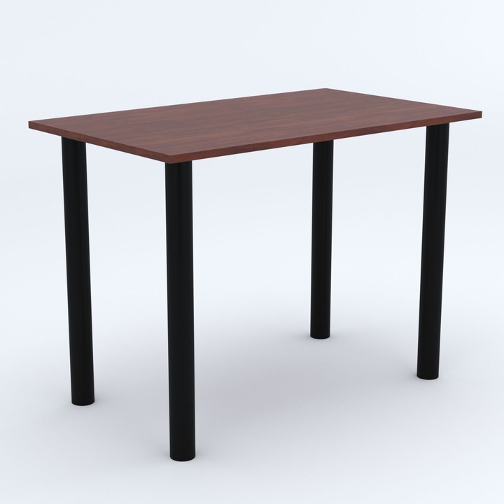 Masa de Bucatarie, Picioare reglabile pe inaltime, 100 x 50 cm, PAL/Metal, Maro inchis/Negru