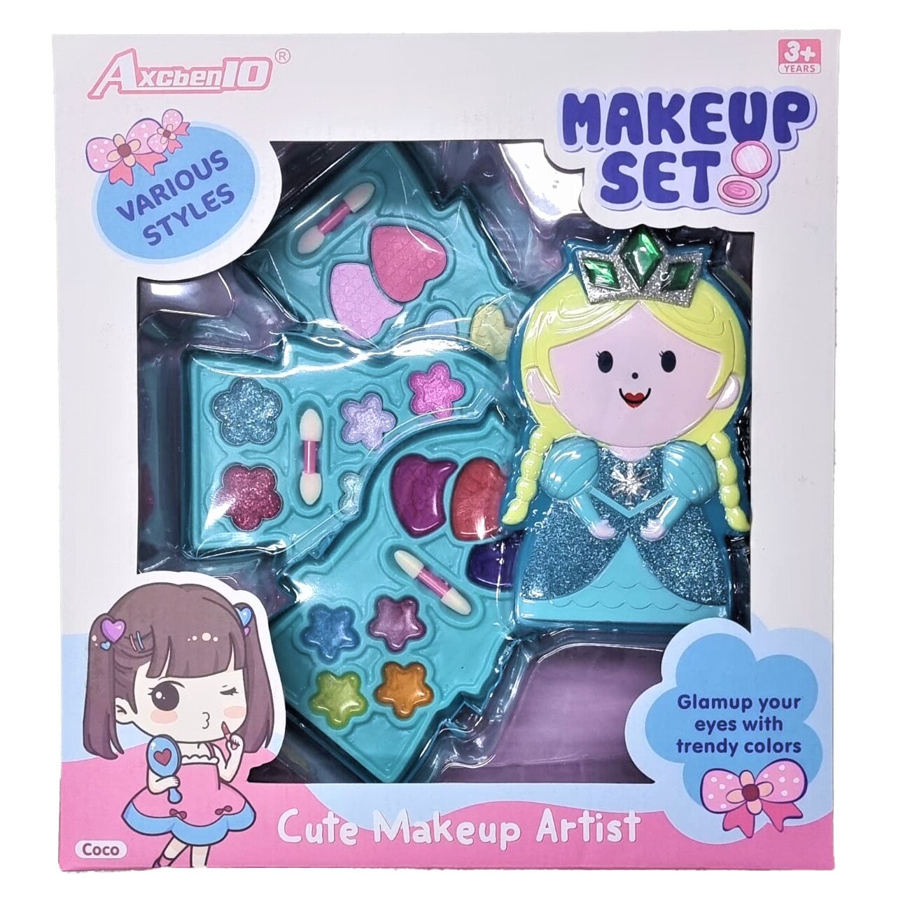 Trusa de machiaj pentru fetite Elisa multicolor cu farduri