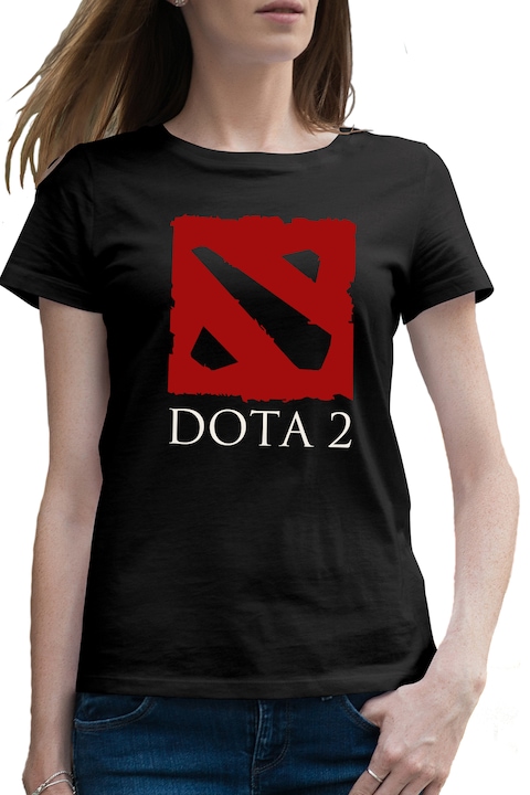 Дамска тениска Logo Dota 2 Defense of the Ancients Emblemv, Черен