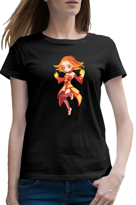 Дамска тениска Dota 2 Lina Slayer Hero Magical Damage Chibiv, Черен