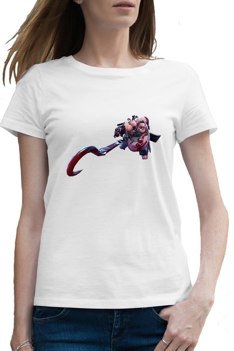 Дамска тениска Pudge Dota 2 Superhero Horror Halloweenv, Бял