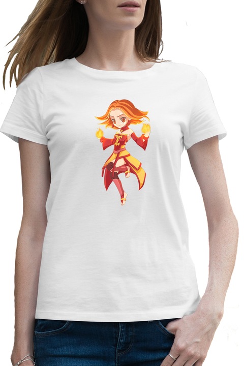 Дамска тениска Dota 2 Lina Slayer Hero Magical Damage Chibiv, Бял