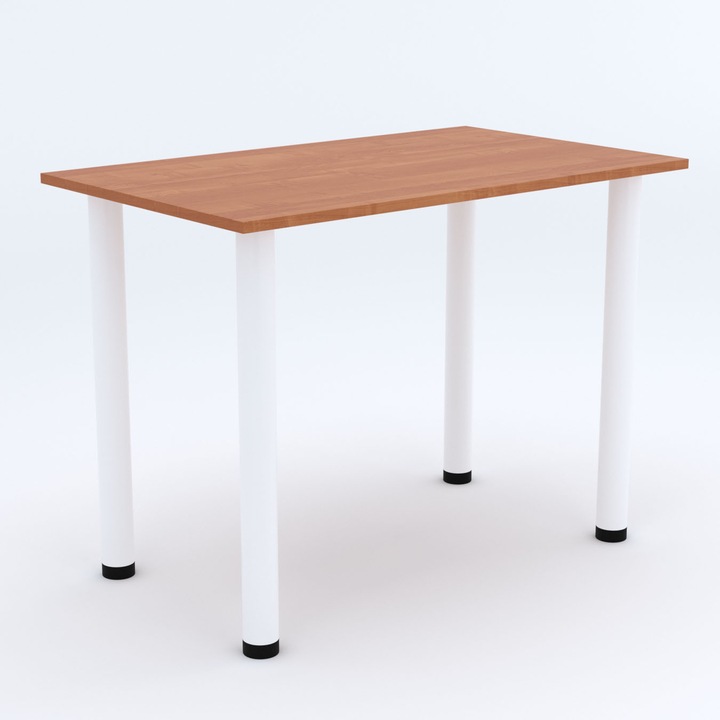 Masa de Sufragerie cu Picioare reglabile pe inaltime, 80 x 40 cm, PAL/Metal, Maro/Alb