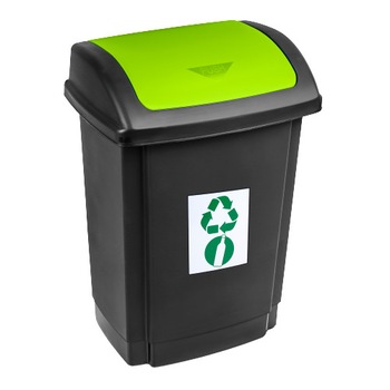 Cos pentru colectare selectiva Plast Team Swing, 25 L, negru-verde Cos pentru colectare selectiva Plast Team Swing, 25 L, negru-verde