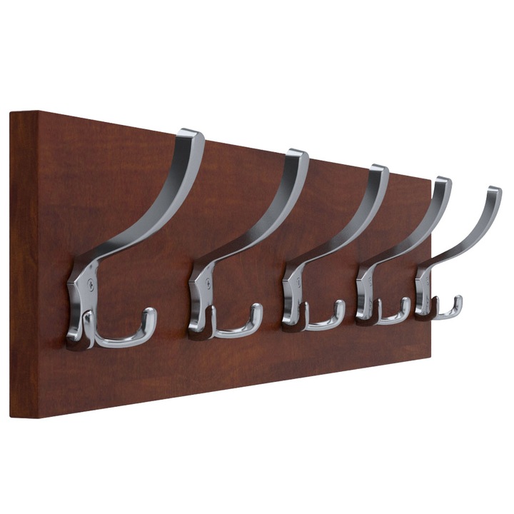 Cuier PICO, PVC, 15 x 70 cm, Crom/Maro inchis