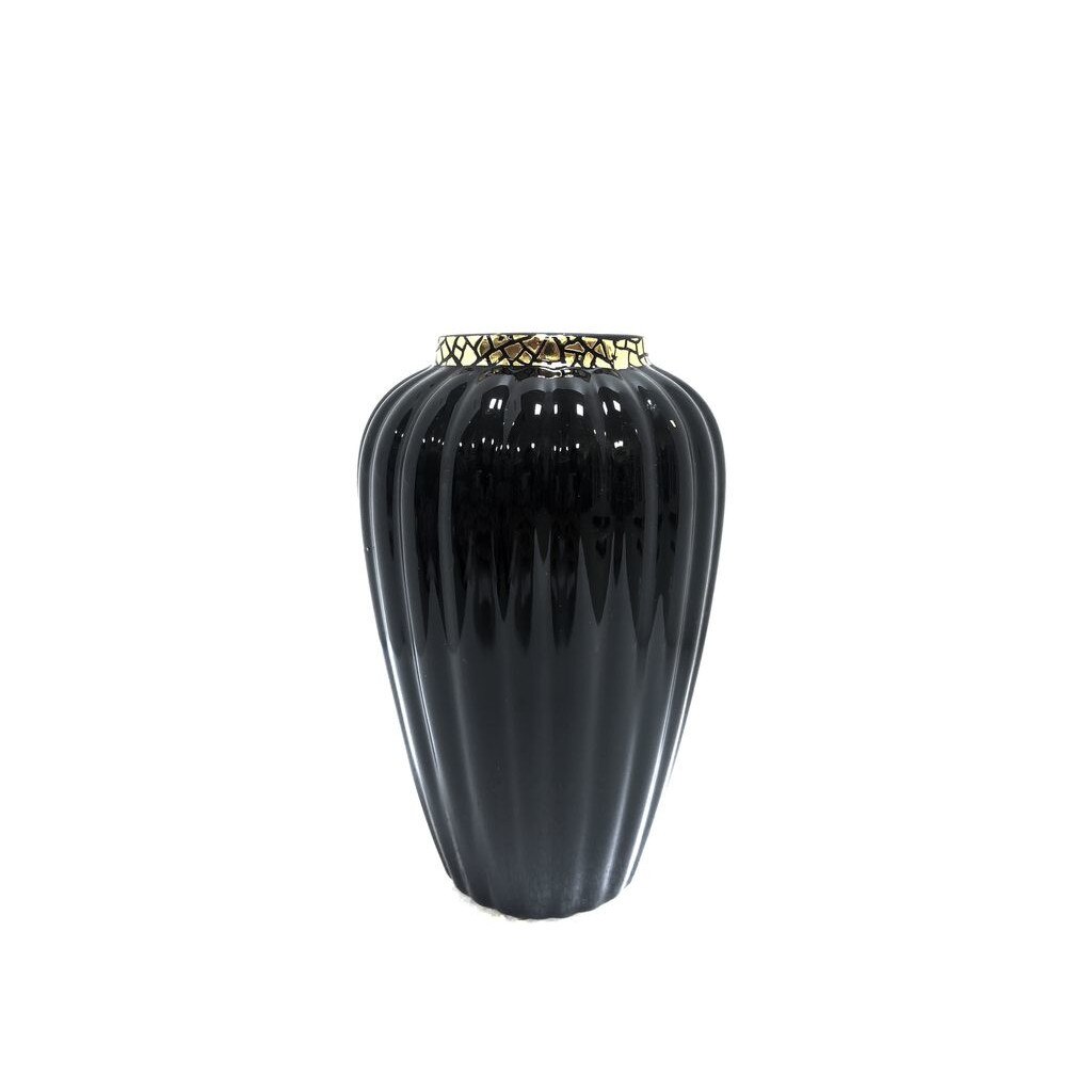 Vaza ceramica, Accent 011298, Negru, 6x19h cm