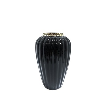 Vaza ceramica, Accent 011298, Negru, 6x19h cm Vaza ceramica, Accent 011298, Negru, 6x19h cm