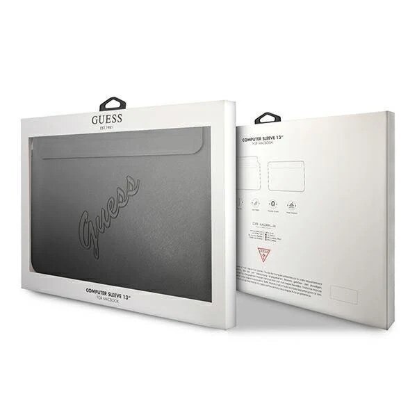 Husa Guess Saffiano Script compatibila cu laptop 13 inch Black