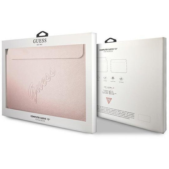 Husa de protectie Guess PU Saffiano 13" pentru Laptop, Roz