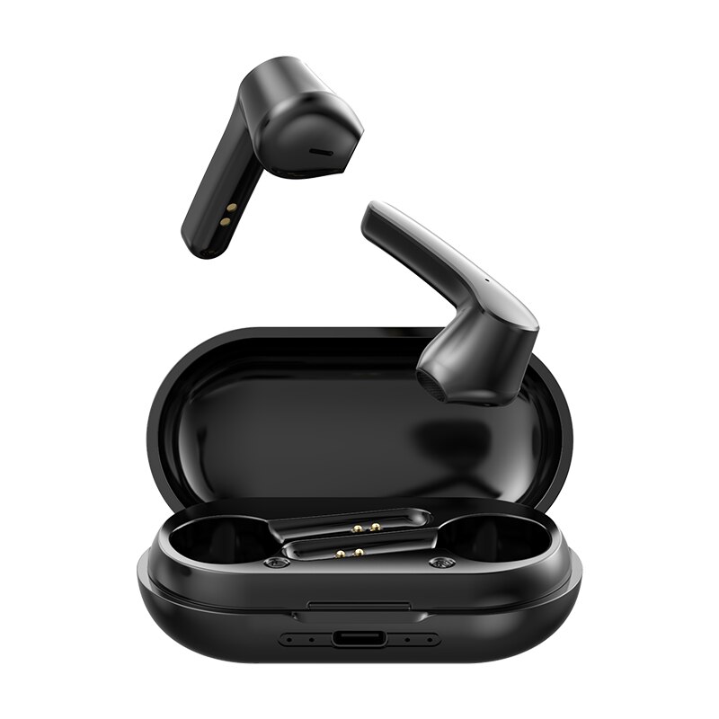 Casti Wireless Bluetooth, Control tactil, Carcasa incarcare, IPX5, Stereo, Impermeabil, Microfon, Sport, Negru