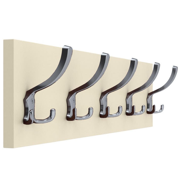 Cuier PICO, PVC, 15 x 70 cm, Crom/Vanilie