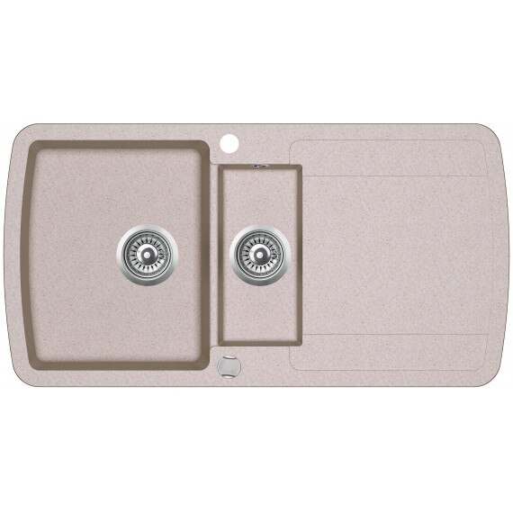 Chiuveta bucatarie 2 cuve Optima Lira SQL151-110, 96x50 cm, bej