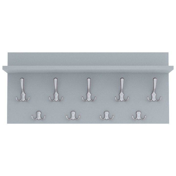 Cuier Verti Light Gray, MDF, Gri, 40x90 cm