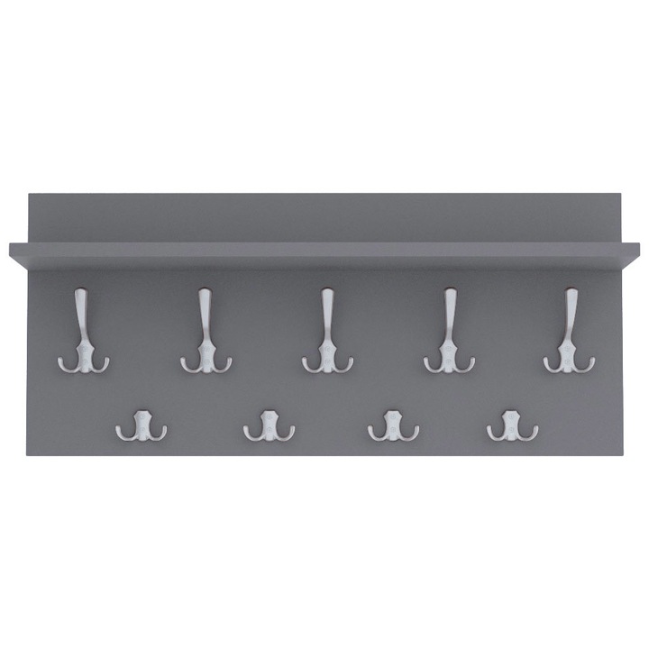 Cuier Verti Ligt Graphite, MDF, Gri, 40x90 cm