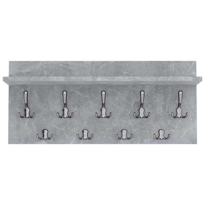 Cuier Verti Concrete, MDF, Gri/Crom, 40x90 cm