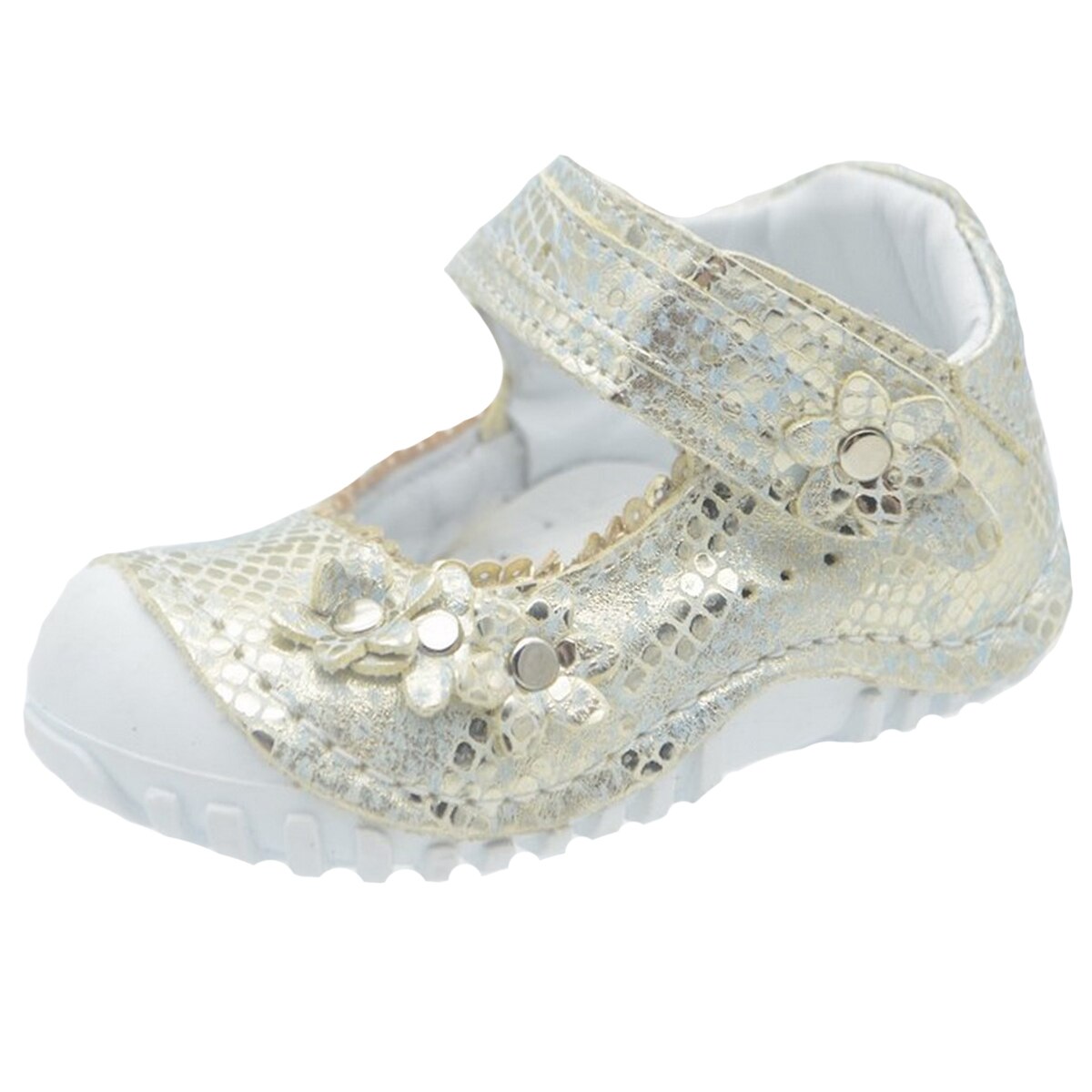 Pantofi ortopedici din piele pentru fete Mini Junior MJF1F, Auriu 59730