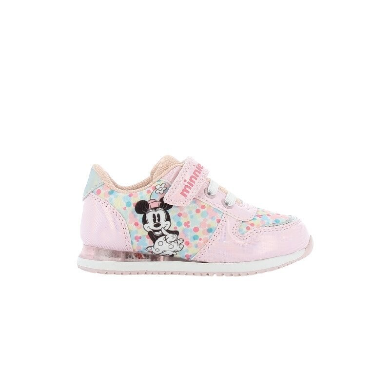 Incaltaminte sport, Minnie, cu beculet, roz cu figurine