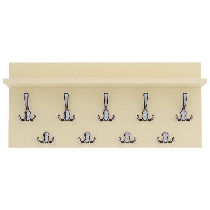 Cuier Verti Vanilla, MDF, Bej/Crom, 40x90 cm