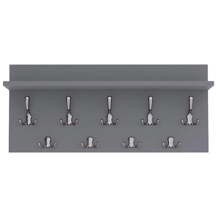 Cuier Verti Light Graphite, MDF, Gri/Crom, 40x80 cm